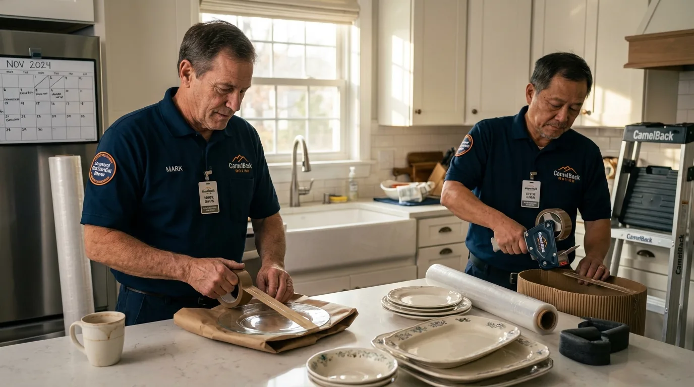 Professional crew packing kitchen dishware in Grand Rapids, MN